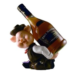 NEW Pig in Brown Wine and Spirits Bottle Holder